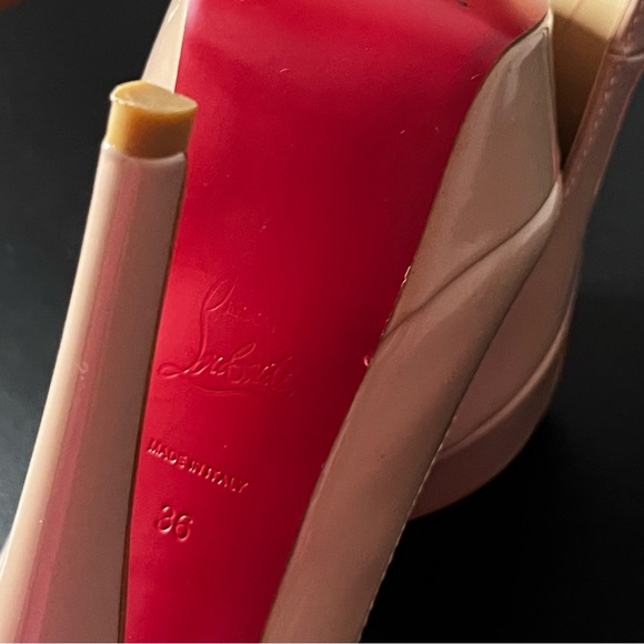 Red Bottom Platform Pump Nude Size 36 EU 6 US - Picture 9 of 16